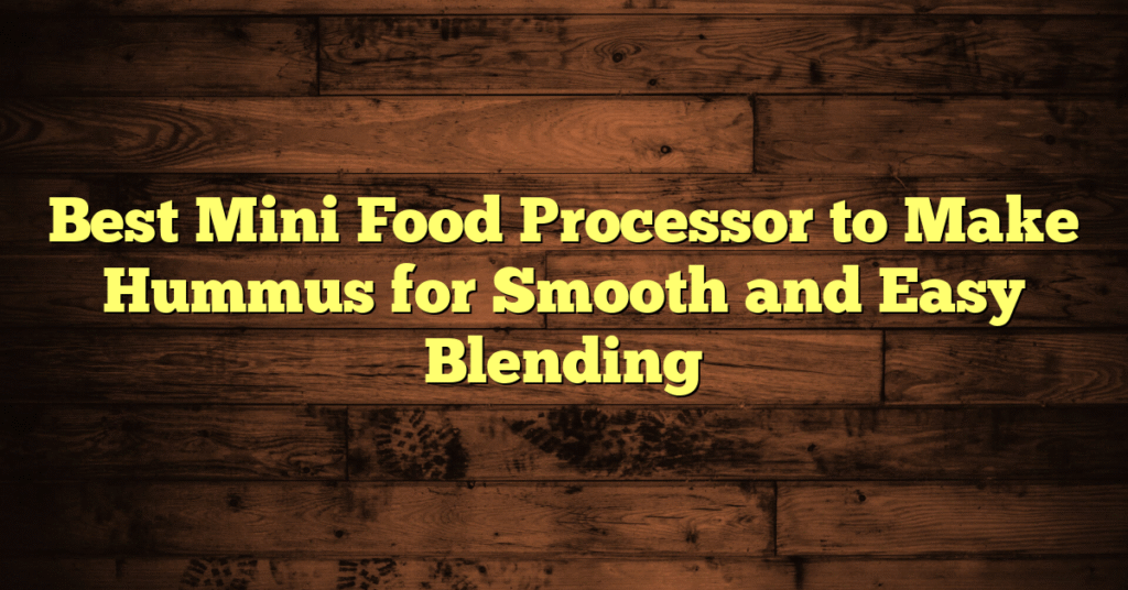 Best Mini Food Processor to Make Hummus for Smooth and Easy Blending