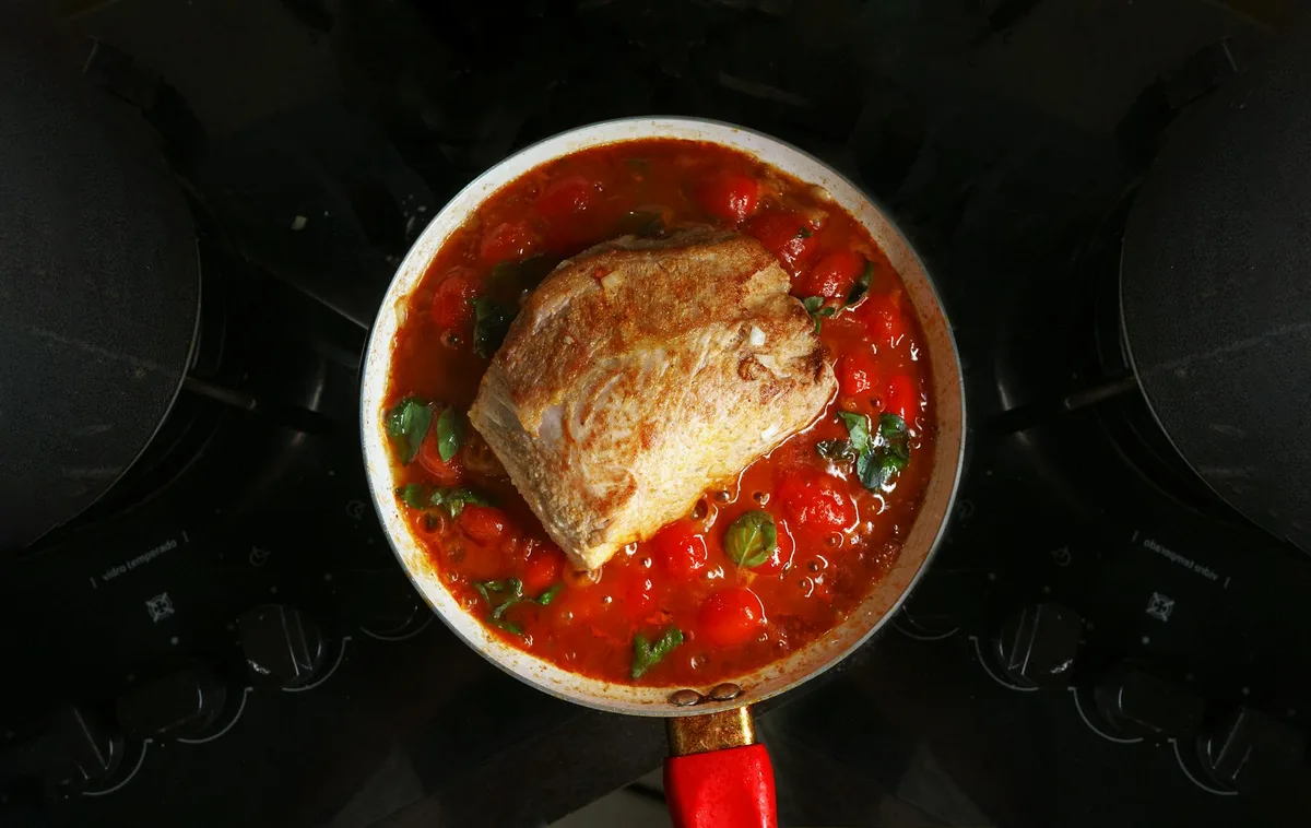 Browning meat before slow cooking