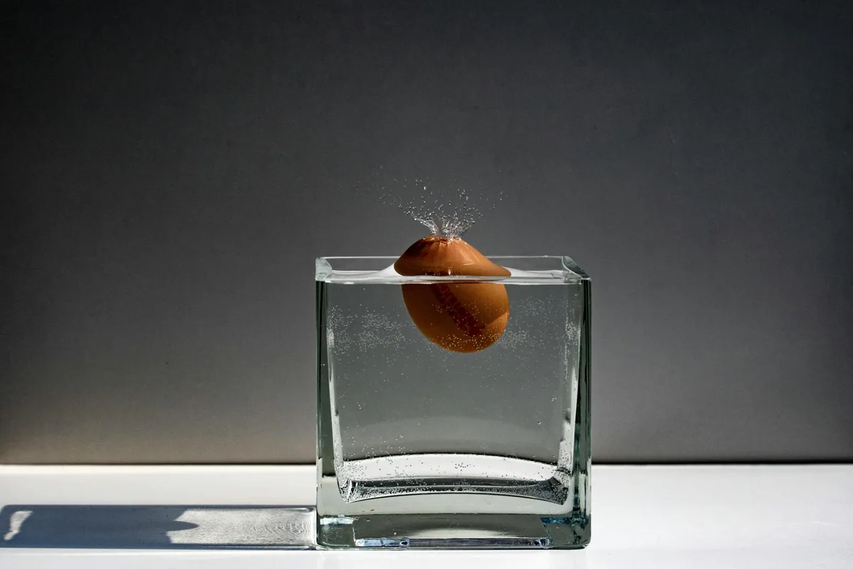 Egg floating in water