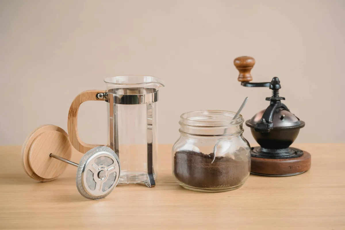 French press parts labeled