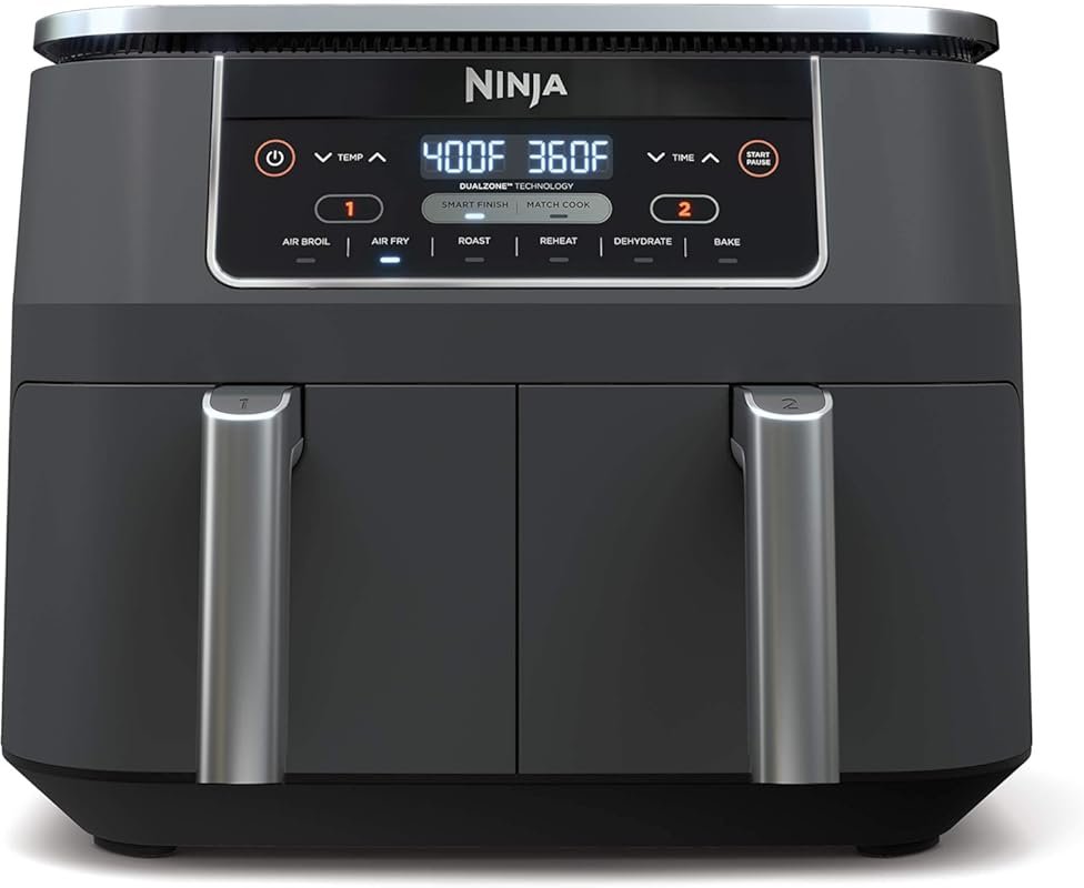 Ninja Foodi DualZone 8 Quart 6-in-1 Air Fryer with 2 Independent Baske