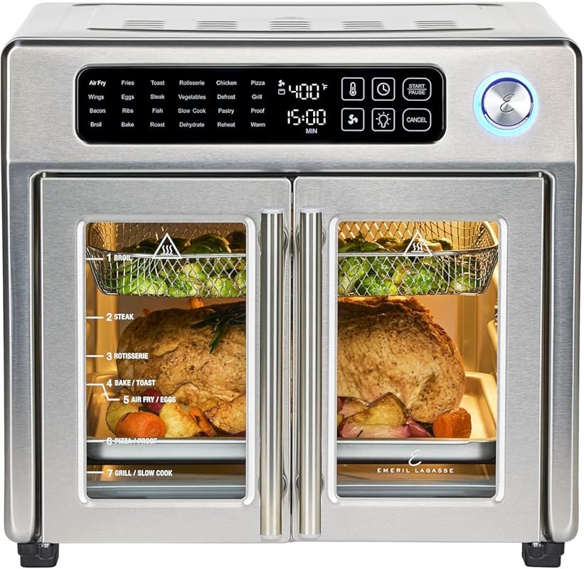Emeril Lagasse 26QT French Door Air Fryer Toaster Oven Combo, 24 Funct