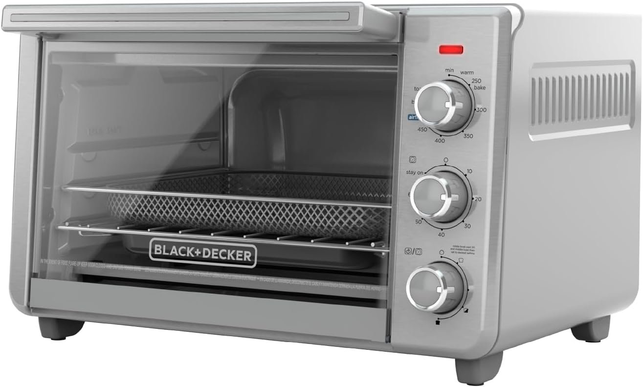 BLACK+DECKER Large Capacity 5-in-1 Air Fryer Toaster Oven with Convect