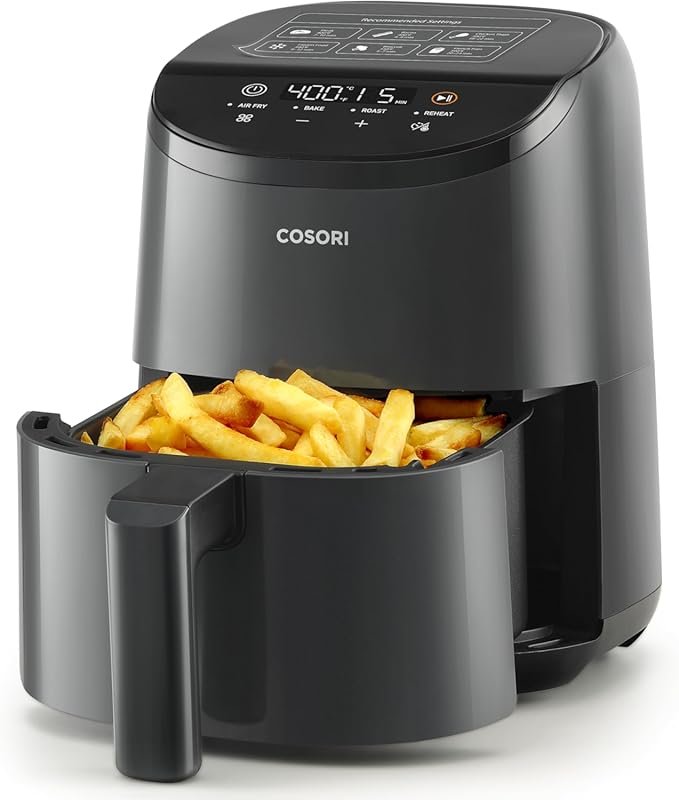 4-in-1 Small Air Fryer 2.1QT, 97% Less Oil & 30 In-App Recipes, Nonsti