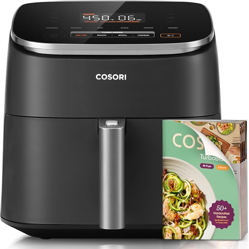 Cosori 9-in-1 TurboBlaze Air Fryer 6 Qt with Ceramic Coating, 90–450°F