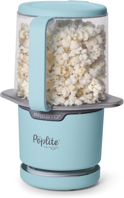 Presto PopLite My Munch Personal Hot Air Popcorn Popper, 8 Cups, Blue