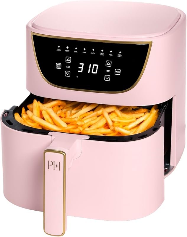 Paris Hilton 6-Quart Air Fryer, 8-in-1 Touchscreen, PFAS-Free Nonstick