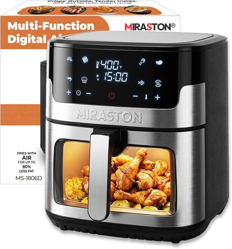 8.5QT Family Size Digital Air Fryer with Touchscreen, 8 Presets & Dishwasher Safe