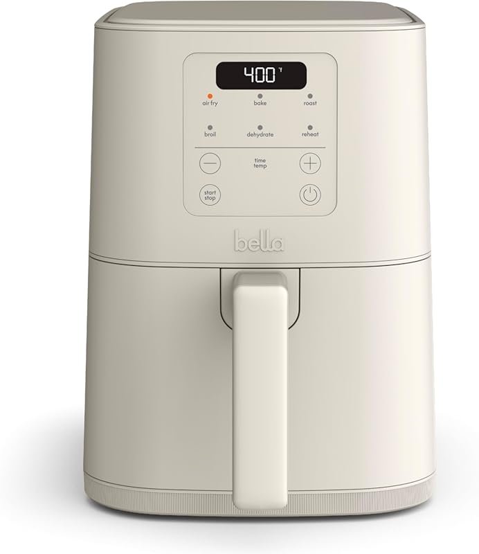 bella Slim 4Qt Air Fryer with EverGood Ceramic Nonstick Coating, Adjus