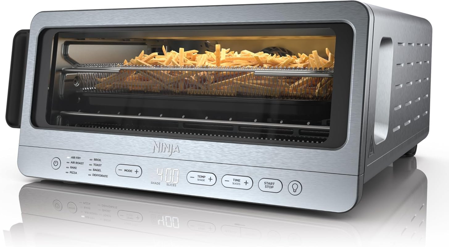 Ninja 8-in-1 Air Fryer Toaster Oven with Flip-Up Design, 1800W, Includ
