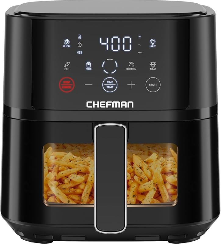 Chefman 4QT Compact Air Fryer with Hi-Fry Tech & Easy-View Window, 4 P