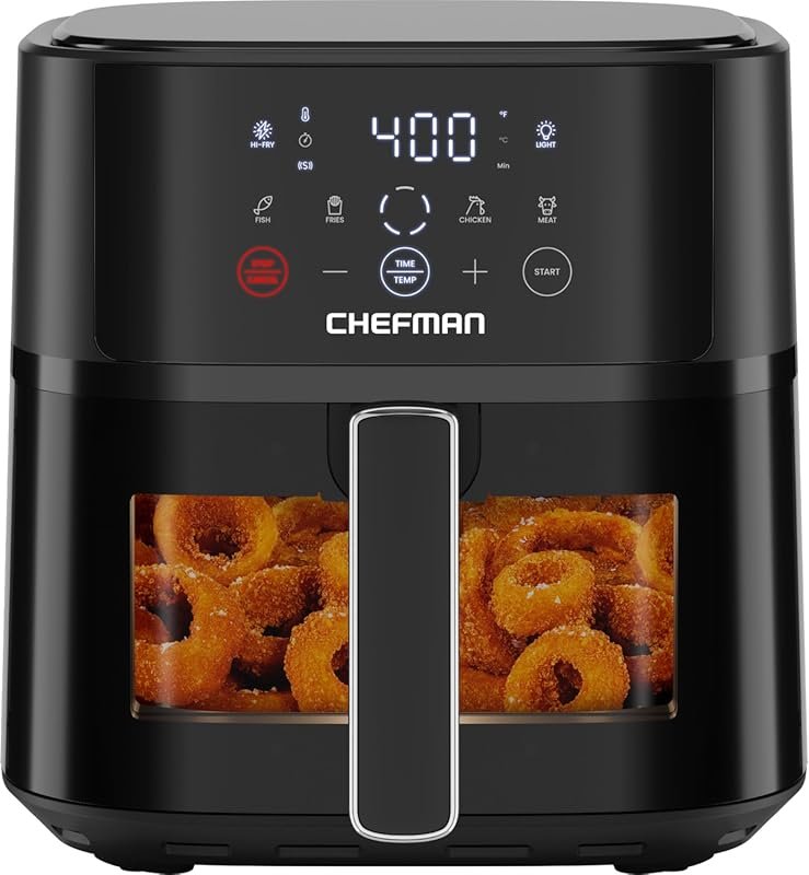 Chefman 6 Qt Compact Air Fryer with Hi-Fry Tech, Extra-Crisp, Touch Co