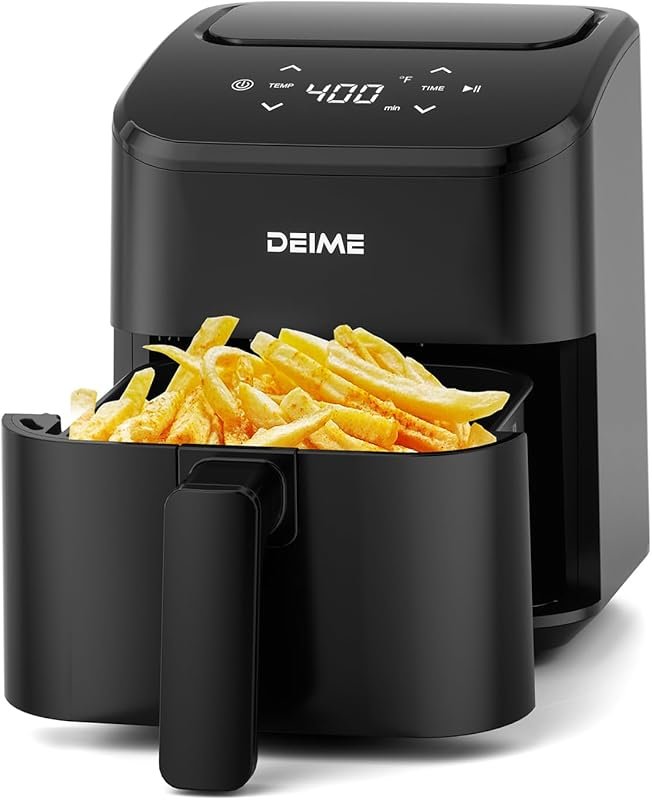 Digital 3 Qt Small Air Fryer for Quick Meals, Space-Saving & Quiet, No
