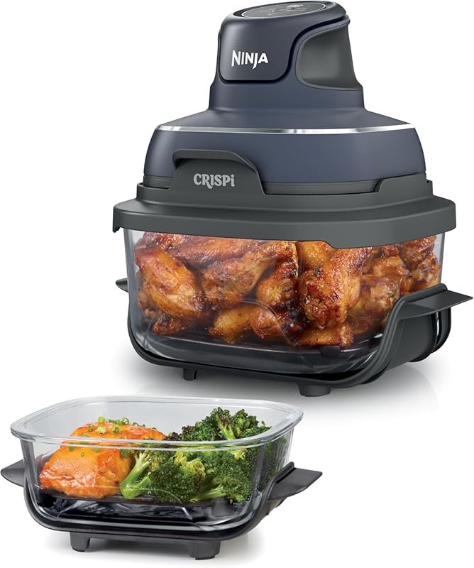 Ninja Crispi 4QT Glass Air Fryer with 6-Cup Containers, Microwave & Di
