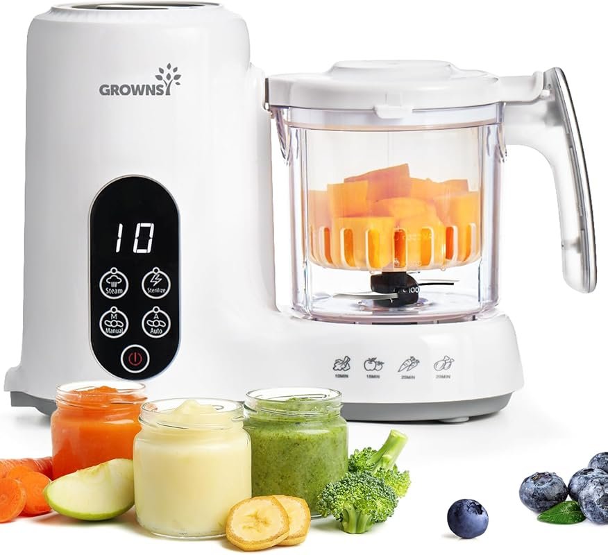 Grownsy Baby Food Maker with Steam Basket – One-Step Steamer & Grinder