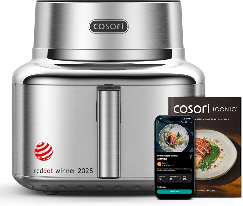Cosori 6.5 Qt Smart Air Fryer with PFAS-Free Ceramic Coating & Max 450