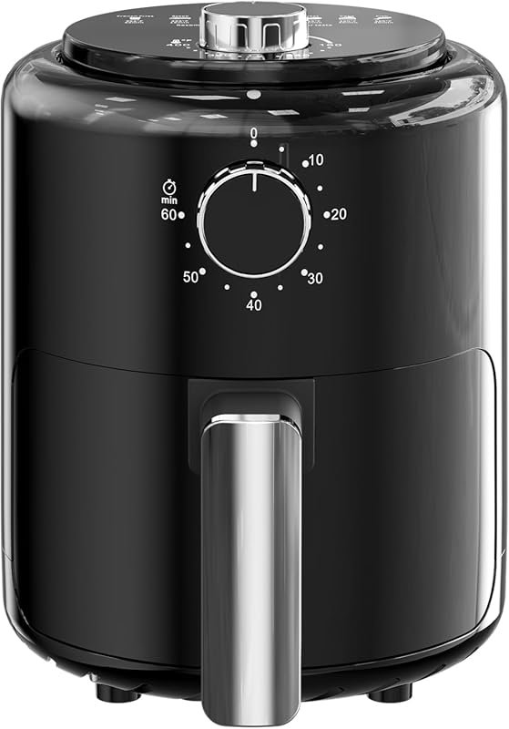 Compact 2QT Air Fryer: 4-in-1 Mini with 60min Timer, 98% Less Oil, Qui