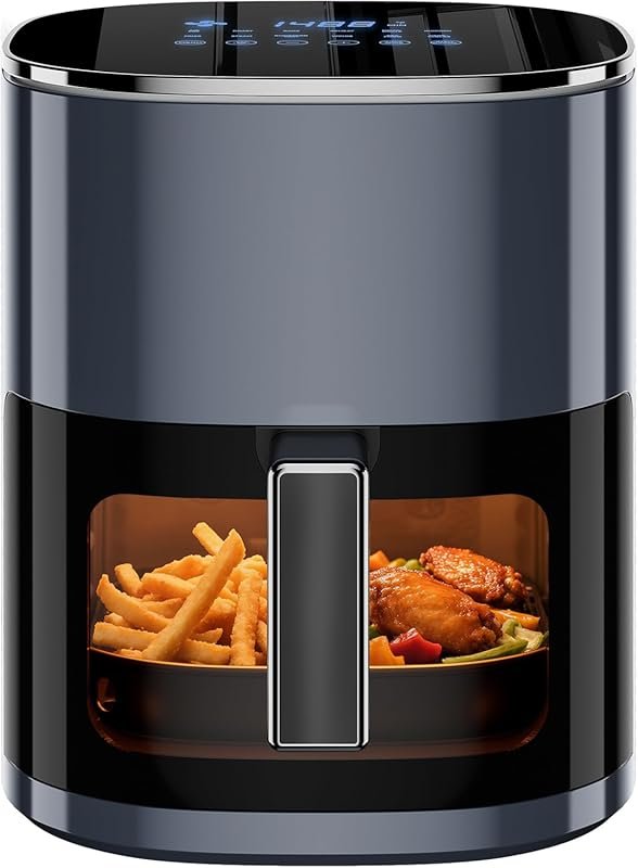 Simple Deluxe 6.34 Qt Digital Air Fryer with Visible Window, Nonstick 