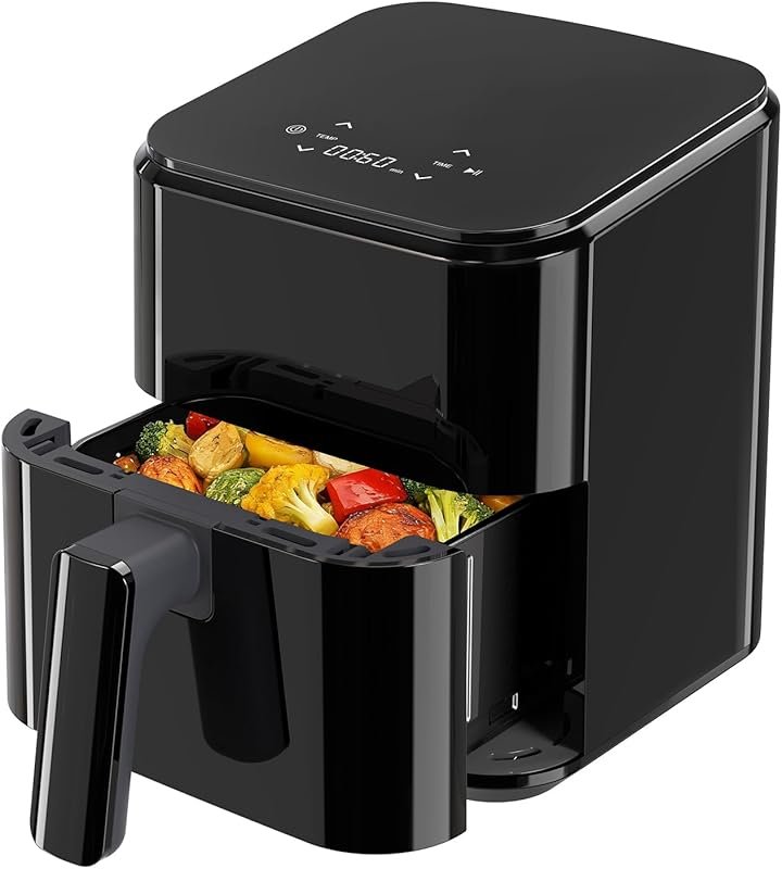 NEWBULIG 3Qt Compact Digital Air Fryer with Nonstick Basket & Auto Shutoff, Dishwasher Safe