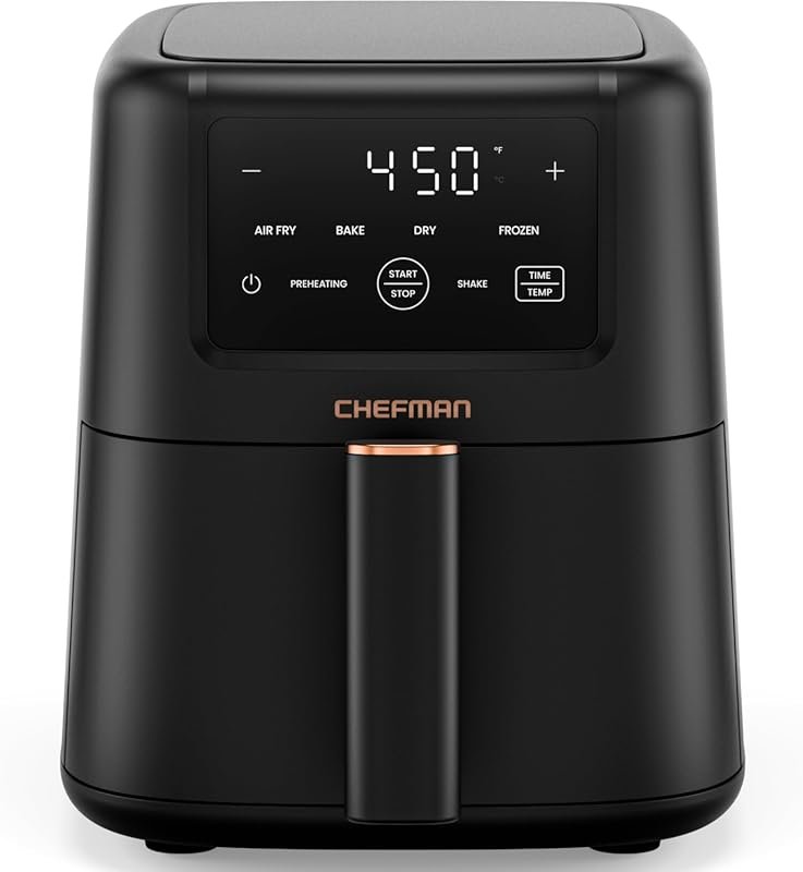 Chefman 3.5 QT Slim Air Fryer with 4-in-1 Functions and Nonstick Ceram