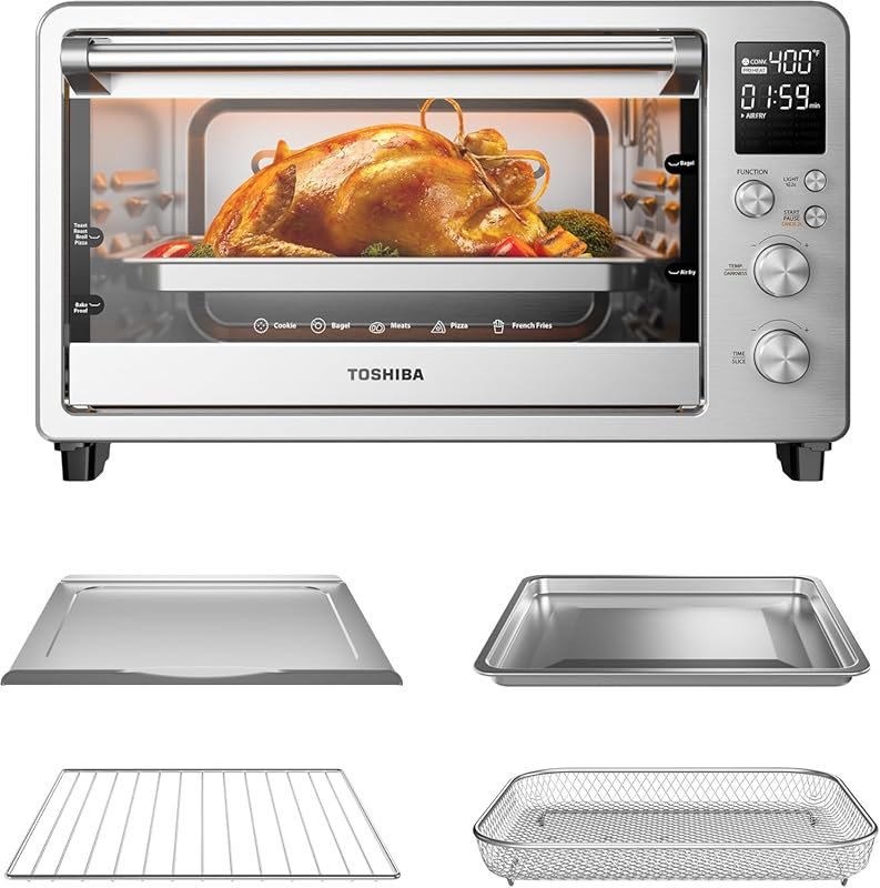 TOSHIBA ChefFry Air Fryer Toaster Oven Combo, 26.4-Quart, Stainless St