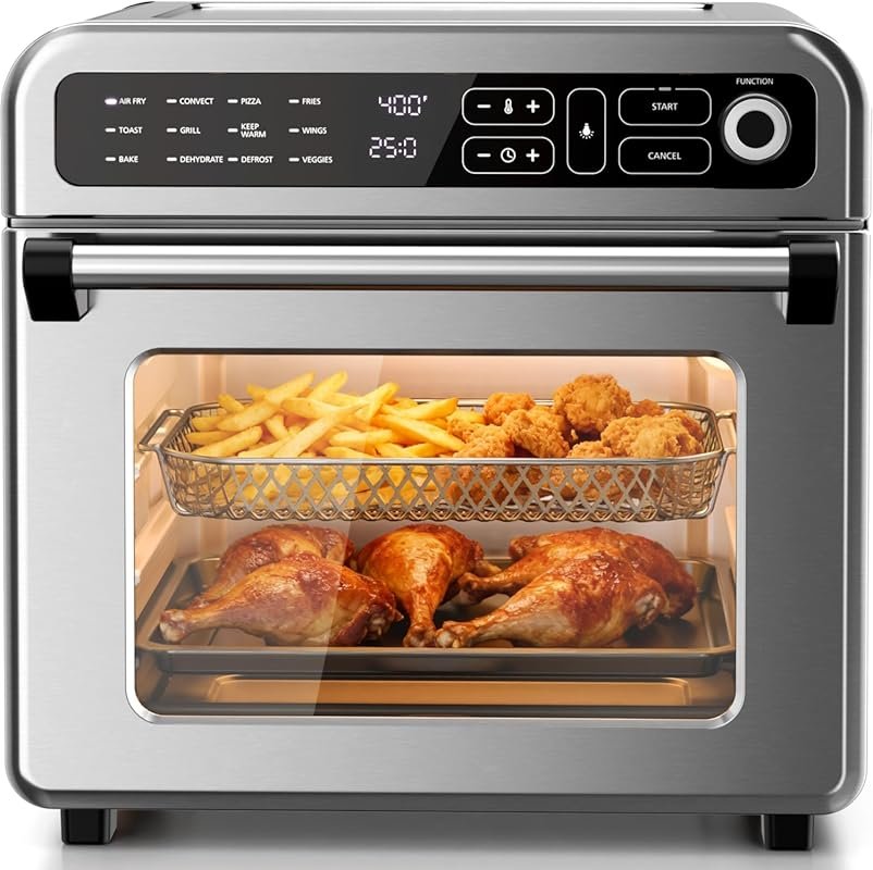 Kismile 18QT Air Fryer Toaster Oven Combo, 12-in-1 Convection Oven wit