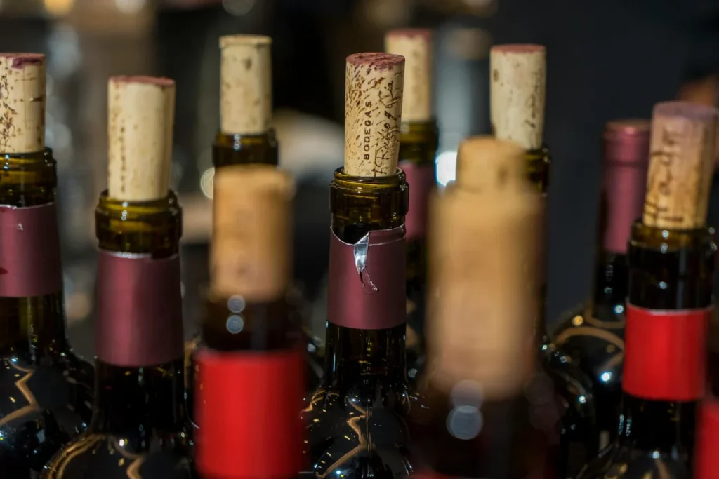 Wine bottle with cork still in