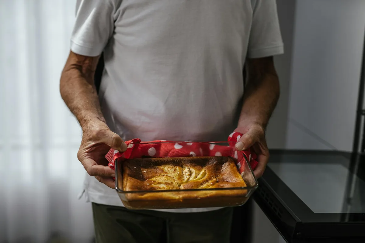 Cold glass dish in hot oven